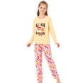 thumbnail image 3 of Beezizac Girls Christmas Pajamas Yellow & Pink Gingerbread Man Soft 2-Piece Long Sleeves Set Outfit Cute Kid Size 16, 3 of 8