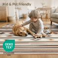 thumbnail image 4 of ODIKA 9'x12' Washable Area Rug Geometric Stripe Neutral Tones Boho Farmhouse Minimalist Large for Great Room, Indoor Concept, Living Low Pile, Flatwoven, 4 of 7
