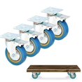 thumbnail image 3 of GFDYREE Ensemble de 4, Roulettes Industrielles à Double Verrouillage, Roulettes Pivotantes Robustes avec Freins, Roues de Remplacement Non Marquantes pour Remorque Industrielle, Meubles de Maison, Table de Bureau, 3 of 7