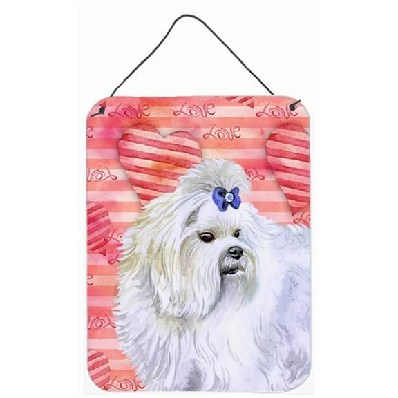 Carolines Treasures BB9738DS1216 Maltese Love Wall or Door Hanging Prints Red 12WX16H multicolor