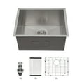 thumbnail image 2 of 21×18×12 inches Brushed Nickel Stainless Steel Undermount Laundry Sink, 2 of 6