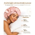 thumbnail image 2 of Gorro de satén YANIBEST ajustable de doble capa de seda rosa, 2 of 6