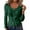 Dark Green, variant on Women's Slim V-Neck Knit Sweater With Button - Fall Winter Drop Shoulder Long Sleeve Solid Color Comfort Pullover Top For St Patricks Day,Size:S