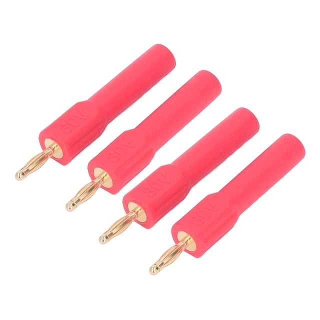 10Pcs 2mm Male To 4mm Female Banana Plug Adapter, Gold Plated Brass Strong Conductivity For Electronic Instruments