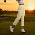 thumbnail image 5 of Admvng Cropped Pants for Women Straight Leg Solid Stretch Golf Trousers with Pockets, 5 of 9