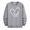 thumbnail image 6 of Sweatshirts for Men Hearted-Printed Graphic Crew Neck Long Sleeve Pullover Fall Tops Gray M, 6 of 6