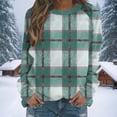thumbnail image 2 of Jsaierl Women's Oversized Plaid Crewneck Sweatshirts with Checked Pattern Long Sleeve Soft Comfortable Casual Fall Tops S-2XL, 2 of 8
