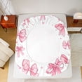 thumbnail image 5 of jejeloiu Kawaii Bowknot Ribbon Bed Sheets,Pink Cute Bow King Sheets For Girls Teens 4-Piece, 5 of 7
