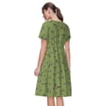 thumbnail image 5 of Ratiio Mallard Duck Print Women's Short Sleeve Dress - Casual A-Line Dress with Side Pockets, Elastic Waist, Comfortable and Breathable Summer Dress, 5 of 8