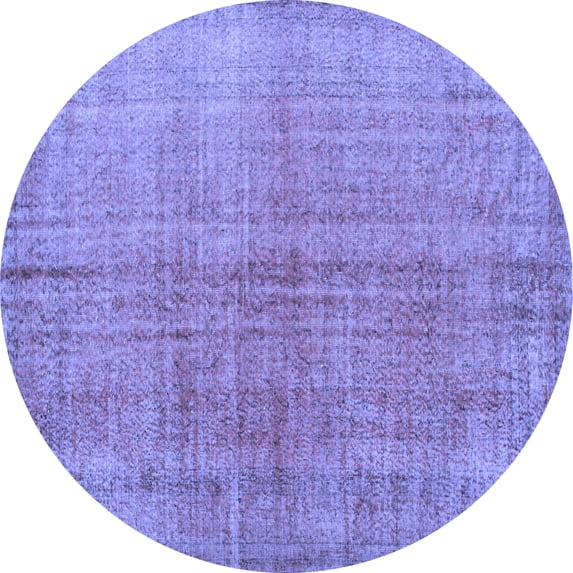 Ahgly Company Indoor Round Abstract Blue Contemporary Area Rugs, 3' Round