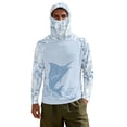 thumbnail image 7 of SEANATIVE Men's Fishing Shirt UV Protection Long Sleeve Fishing Hoodie Breathable Hooded Casual Top Athletic Wear for Outdoor Camping Running, 3XL, Blue Marlin Fish Camo, 7 of 7