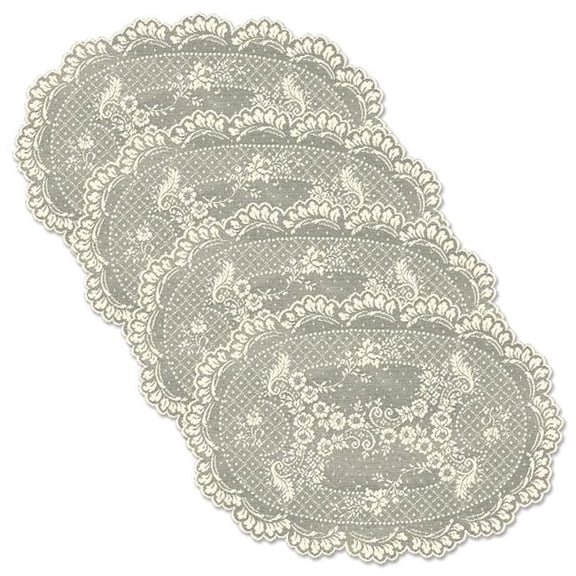 Heritage Lace FO-1420E-S 14 x 20 in. Floret Placemat - Ecru - Set of 4