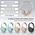 thumbnail image 5 of Rirool Bluetooth Over-Ear Headphones, Wireless Foldable Headset with HiFi Stereo Deep Bass, 12H Playtime, Built-in Mic, Soft Protein Earpads for Travel, Home, Office & Cellphone, Cream Pink, 5 of 8