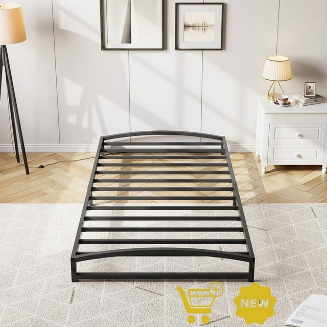 Jojoka Low Profile Metal Queen Bed Frame with Arch Head & Footboard – Heavy Duty, Noise-Free, Easy Assembly, No Box Spring Needed