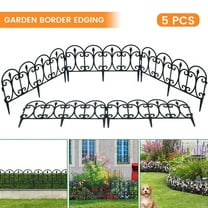 5Pcs Black Plastic Decorative Garden Fence Border Edging for Landscaped Yard Patio Garden