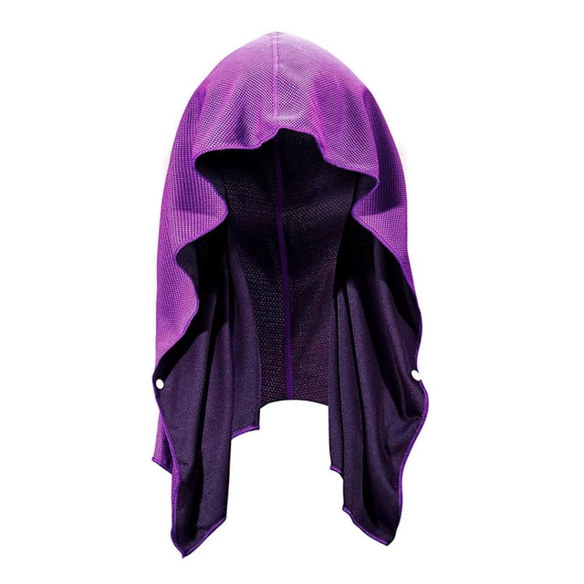 Toalla refrescante con capucha, toalla de secado rápido que absorbe el sudor, para el cuello, transpirable y fresca. Púrpura