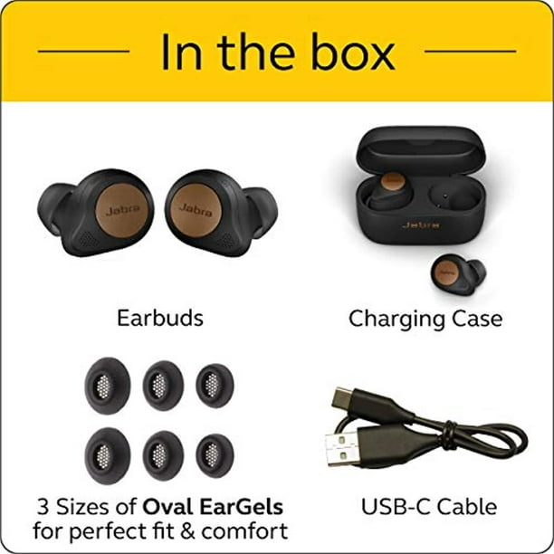 Jabra Elite 85t True Wireless Bluetooth Earbuds, Copper Black