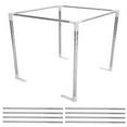 thumbnail image 3 of Sturdy Stainless Steel Canopy Bed Frame for Home Use with Smooth Silver Finish Fits 2m Beds, 3 of 8