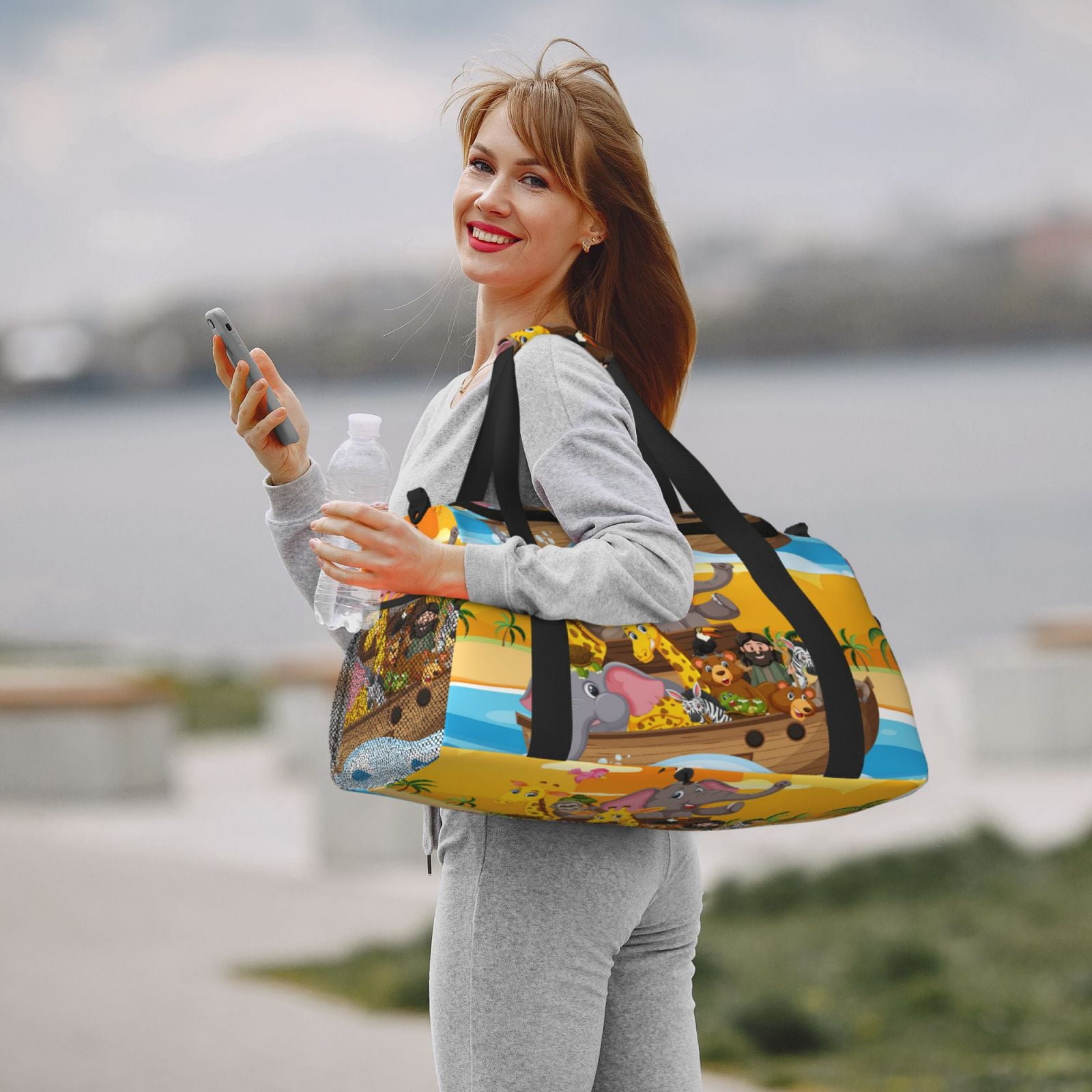 Fuzoiu Animals on Noah's Ark1 Print Travel Duffle Bag,Carry On Tote Bags,Duffel Bag,Sport Gym Bag, Hospital Bag for Labor and Delivery, Overnight Bag,Luggage Bag