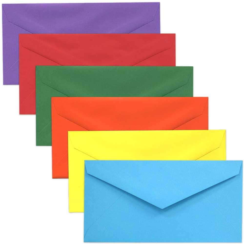 JAM Monarch Envelopes, 3.9x7.5, Assorted, 150/Pack