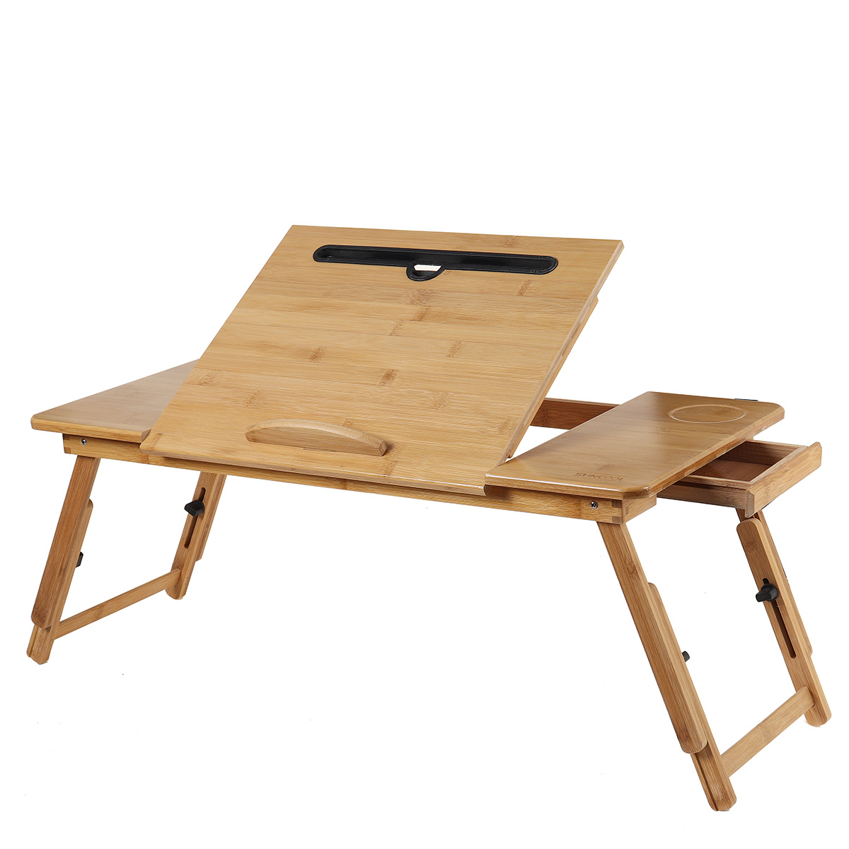 Bamboo Laptop Desk Serving Bed Tray with Drawer Computer Desk, Writing Desk, Lap Desk Walmart