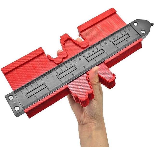 Duplicador de calibre de contorno, herramienta de medición de plantillas de plástico ABS de alta calidad para un ajuste perfecto y un corte fácil, 10 pulgadas rojo, copia de formas simplificada