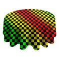 thumbnail image 4 of Rainbow Color Checkered Pattern Round Tablecloth 60"x60",Wrinkle Wipeable Table Cloth for Kitchen Dining Room Picnic Patio Party, 4 of 6