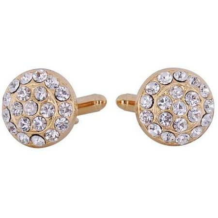 Cuff Daddy Goldtone Crystal Cluster Cuff Links