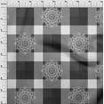 thumbnail image 4 of oneOone Polyester Spandex Gray Fabric Asian Block With Check Quilting Supplies Print Sewing Fabric By The Yard 56 Inch Wide, 4 of 4