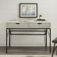 thumbnail image 3 of Walker Edison Modern Eclectic Faux Shagreen Writing Desk, Off White, 3 of 11