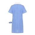 thumbnail image 5 of iixpin Girls Short Dress Collar Skater Tunic Causal Cute School Uniform Kids Party Dress for Summer Blue 10, 5 of 6
