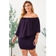 thumbnail image 4 of ABPHQTO Vestido mini poncho morado con múltiples capas para mujer, 4 of 5