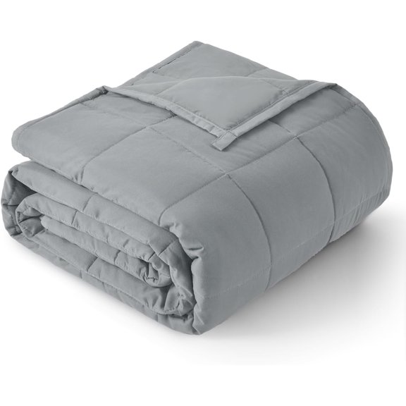 12lbs Heavy Weighted Blanket for Adults, Breathable Cooling Blanket for Sleeping, Soft Microfiber with Glass Beads, Twin Size 48x72, Gray