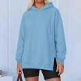 thumbnail image 6 of Vivianyo HD Women's Sweatshirt with Hood, Side‑Slit Hem Oversized Hoodies For Women, Fall Long‑Sleeve Pullorver Top for Outdoor Walks and Casual Weekend Plans, Sizes S-2XL, 6 of 7