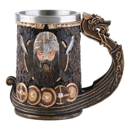 

PAPADA Stainless Steel Beer Mug Pirate Viking Cup Fantasy Medieval Tavern Viking Theme