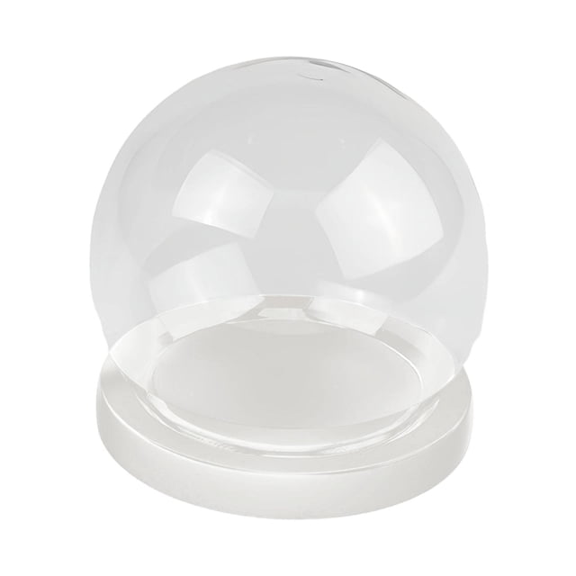 DOLITY Glass Display Dome Glass Globe Cover Stand for Rocks Collectibles DIY Crafts White flat base