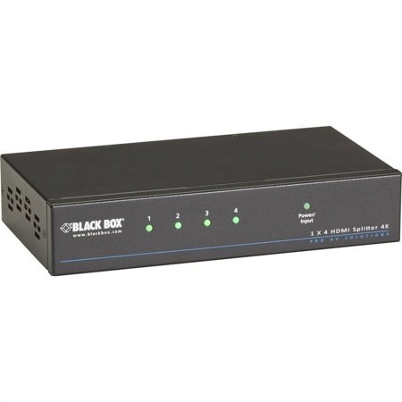 UPC: 0722868960202 | Black Box 4K HDMI Splitter – 1×4