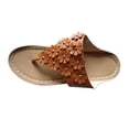 thumbnail image 2 of Jacenvly 2024 New Women's New Summer Floral Wedge Flip-Flops Brown Sandals for Women Wedge Sandals for Women, 2 of 7