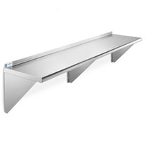 GRIDMANN 14" x 72" NSF Stainless Steel Kitchen Wall Mount Shelf w/ Backsplash