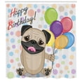 thumbnail image 3 of Ambesonne Birthday Shower Curtain, Birthday Pug Dog, 69"Wx70"L, Multicolor, 3 of 3