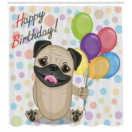 Birthday Decorations For Kids Shower Curtain Animal Cute Dog
