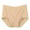 Beige, variant on yunLCZ Women's Cotton Underwear High Waist Women's Solid Color High Waist Plus Size Loose Comfortable High Resilience Casual Underwear