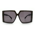 thumbnail image 5 of Womens Oversized Rectangular Butterfly Luxury Chic Plastic Sunglasses Brown Carbon Fiber - Black, 5 of 7