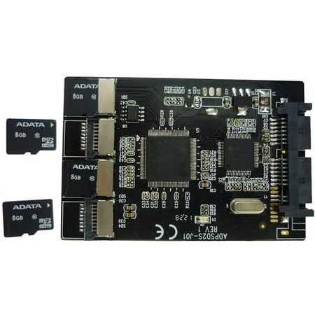 Image of 4 Micro SD to Micro SATA Adapter RAID TF Card to 1.8 Inch Micro SATA Converter