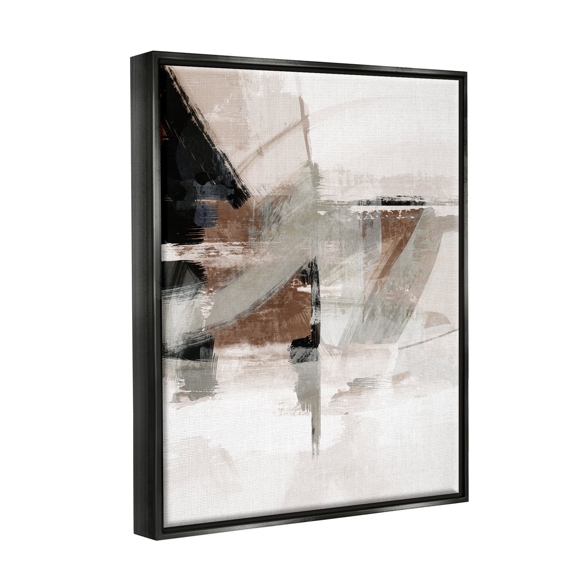 Stupell Urban Complex Industrial Abstract Abstract Painting Black Floater Framed Art Print Wall Art