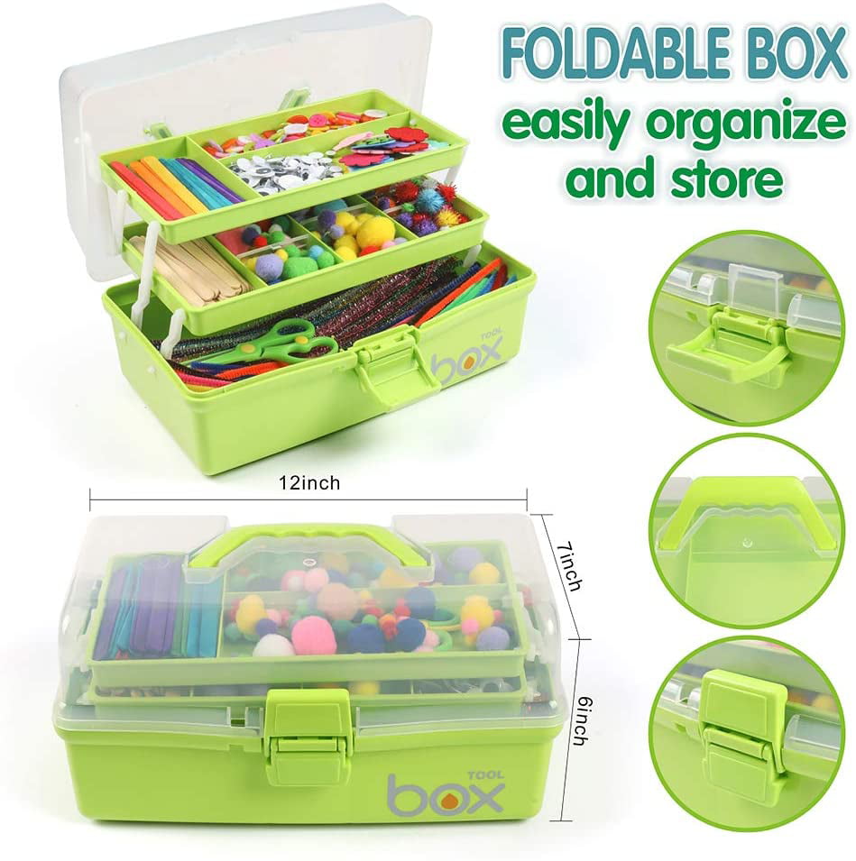 Three-layer Folding Tool Box Multi-function Household Container Storage Case 