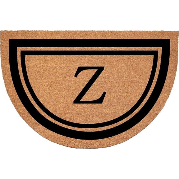 Calloway Mills 152961830HC Z Half Circle Black Border 18" x 30" Monogram Doormat (Letter Z)