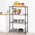 thumbnail image 2 of Storage Shelves 4 Tier Wire Shelving Unit Heavy Duty Metal Shelf with Wheels Adjustable Layer Rack Utility Shelf for Kitchen, Garage, Pantry ,Office, Bedroom, 1000 LBS, Black, 2 of 9
