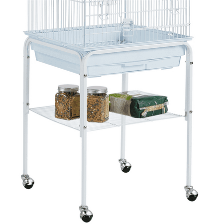 Yaheetech 47-inch Play Top Bird Cage w/ Detachable Rolling Stand, White