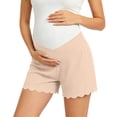 thumbnail image 2 of Cavosen Womens Walking Shorts Viscose Under The Belly Over The Belly Loose Maternity Shorts Wide Leg Pregnancy Shorts Solid Soft Summer Casual Pants, 2 of 9